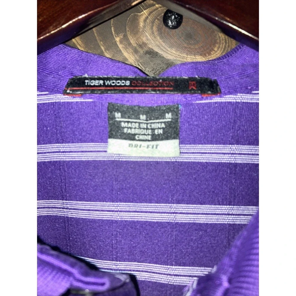 Nike Tiger Woods Collection Golf Shirt Men's M Purple Polo Golf Active Stretch‎